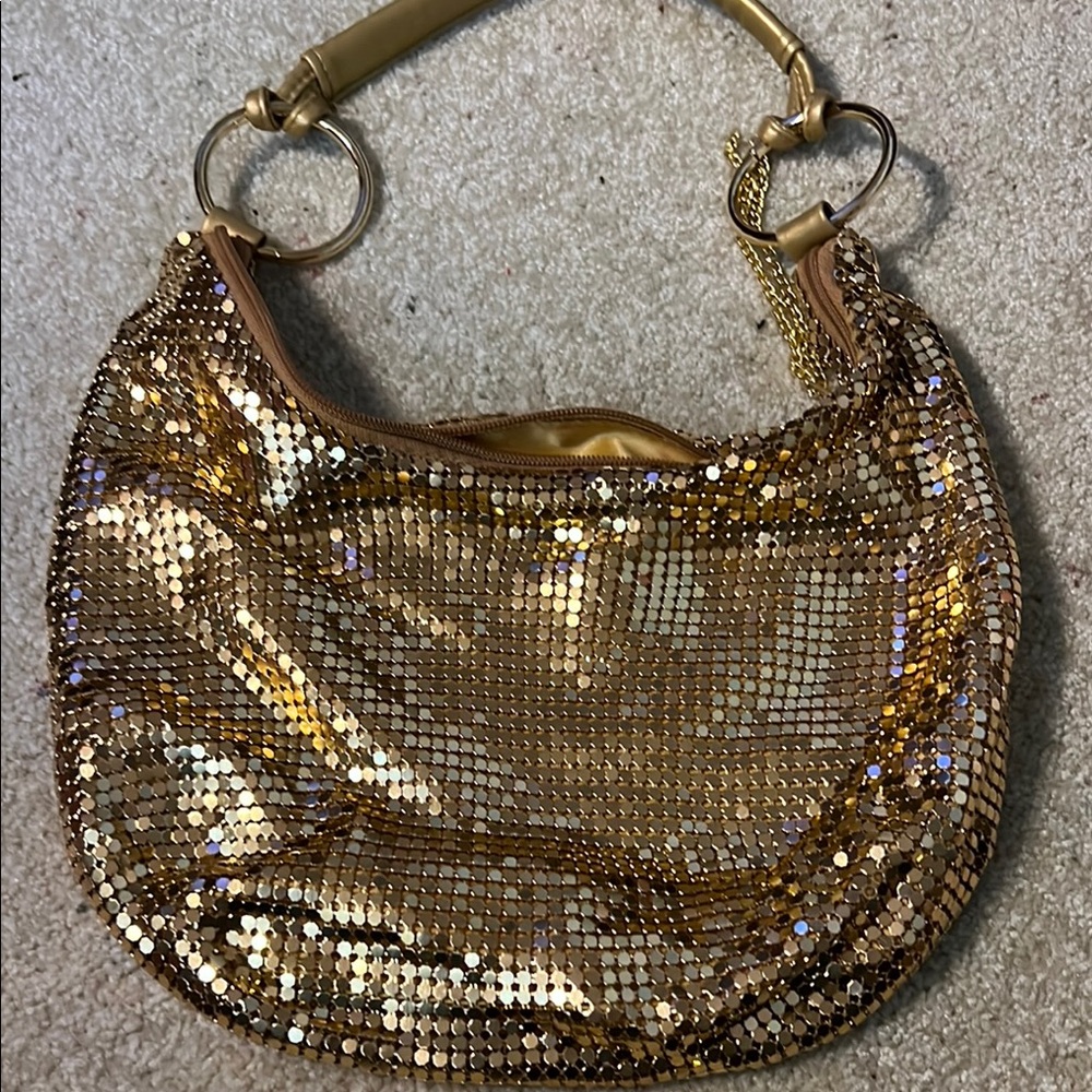 Gold Sequin Shoulder Bag